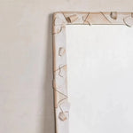 miroir decoratif moderne blanc beige cadre macramé pied maison art deco