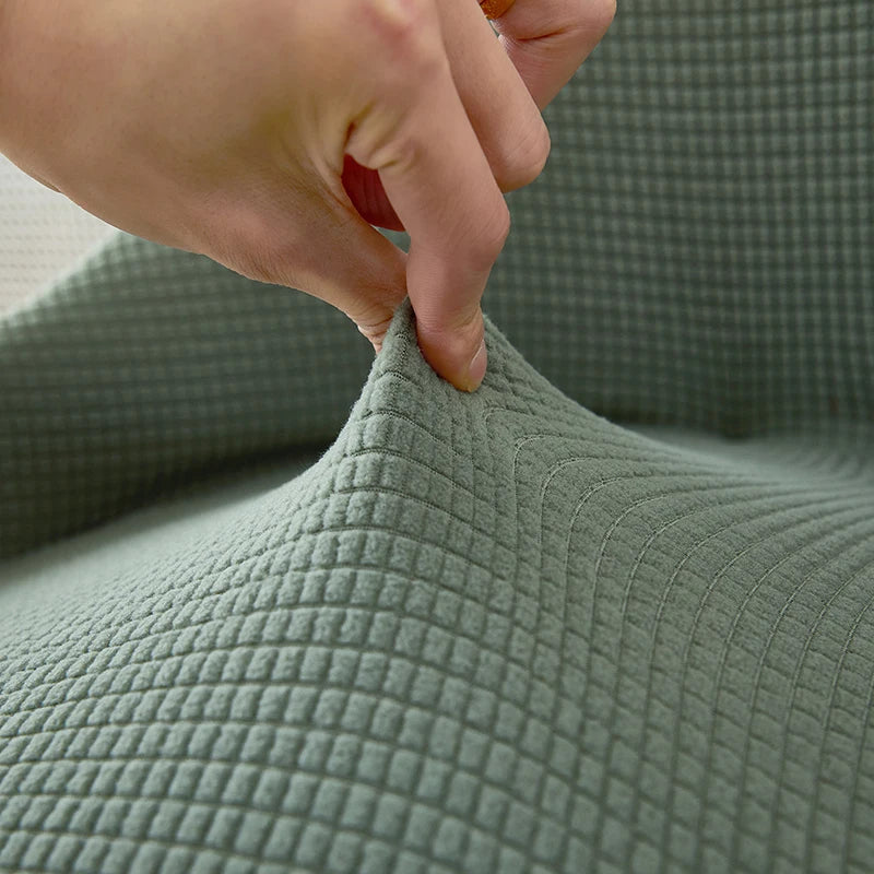 chaise moderne vert olive tissu carreaux pieds noirs boutons dorés amovible lavable polyester élasthanne