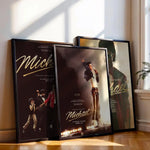 affiche moderne marron noir blanche dorée pose dynamique texte stylisé décoration murale maison chambre