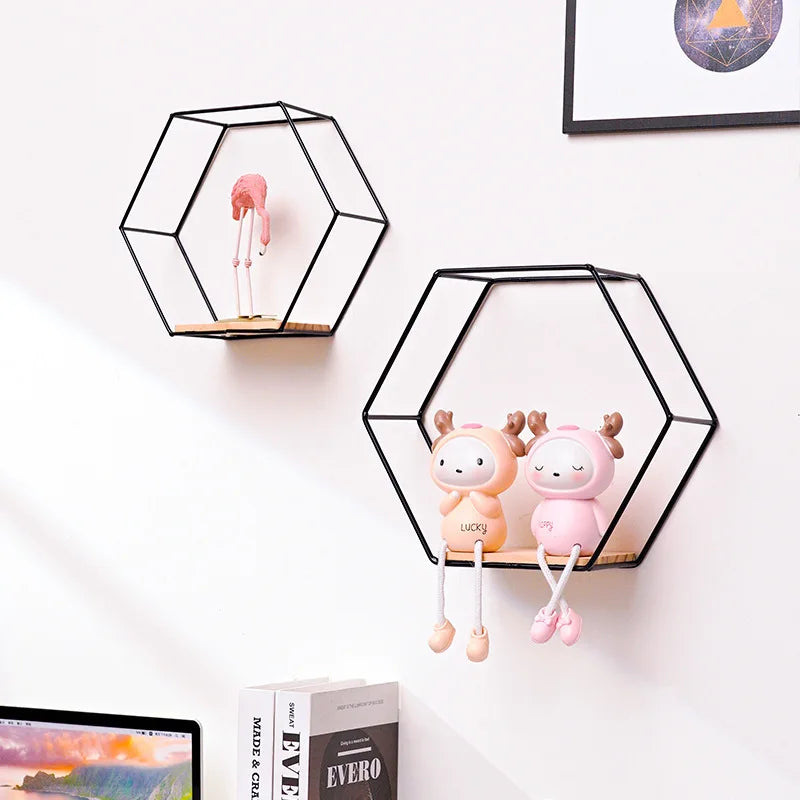 étagère murale hexagonale or moderne étagère murale noire métal étagère murale beige scandinave étagère