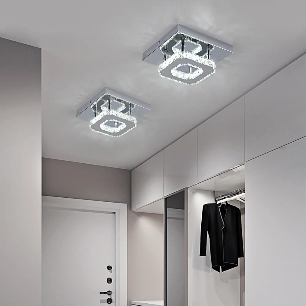 plafonnier moderne cristal argenté doré suspension élégante cristal facile led chambre salon