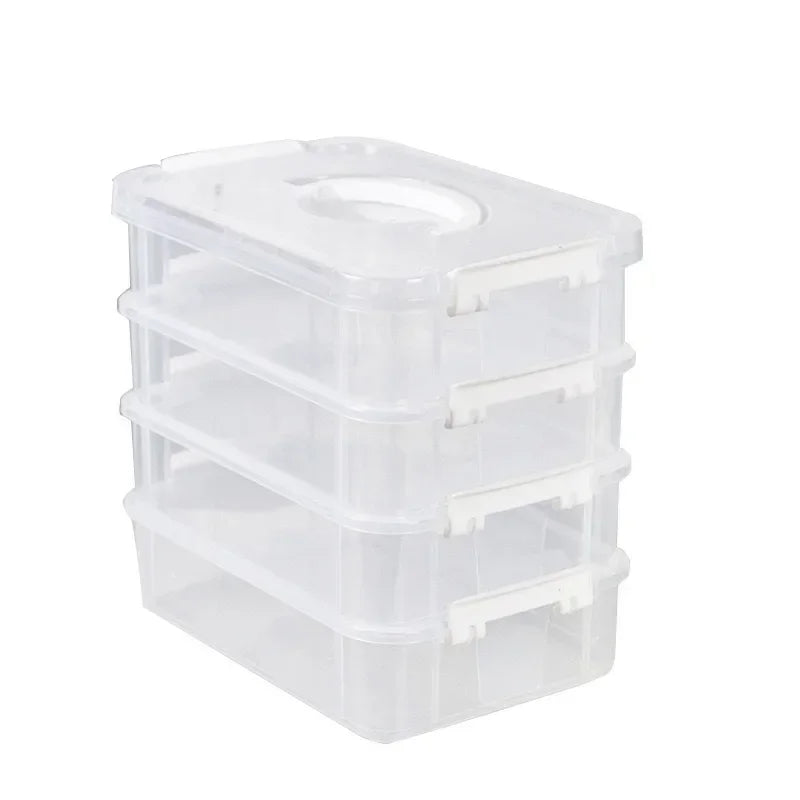 boîtes rangement transparentes multi niveaux utilitaires clips verrouillage organisateur ménage minimaliste modernes