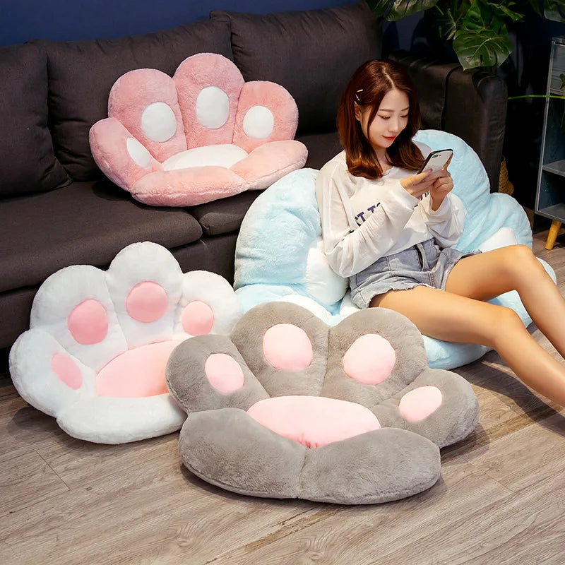 coussin patte chat gris rose blanc mousse mémoire forme douce moelleuse moderne mignon