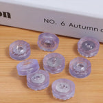 boutons modernes violet géométriques semi transparents 18mm 22mm 25mm 30mm
