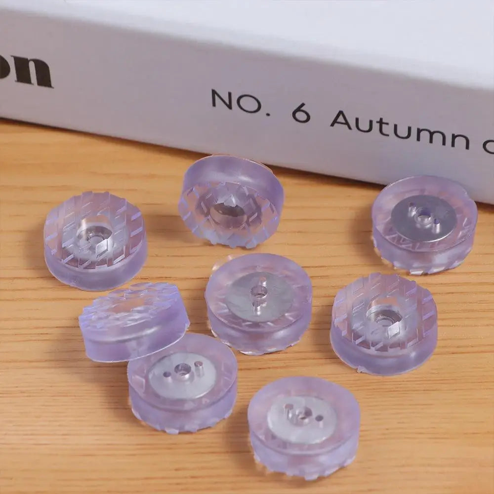 boutons modernes violet géométriques semi transparents 18mm 22mm 25mm 30mm