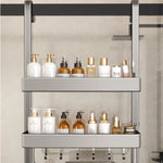 étagère douche adhésive aluminium moderne multifonctionnelle stable argente argentée lisse opaquet rechargeable