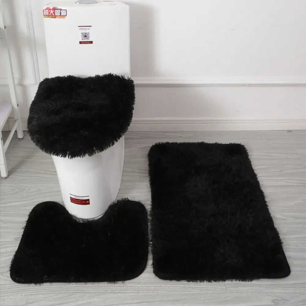 tapis toilette ensemble peluche douce moderne beige gris rose noir vert orange violet blanc