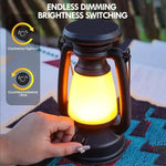 lampe led vintage camping suspension tringle métallique lumière blanche orangée noir atmo décorativeextérieurintérieur
