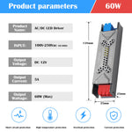 alimentation led 12v 24v 60w 100w 200w 300w 400w transformateur muet
