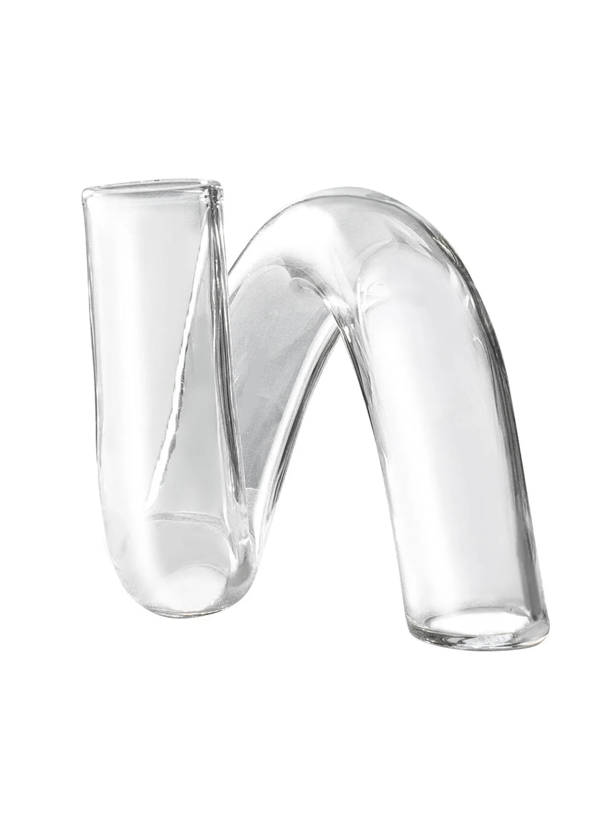 vase verre asymétrique multicolore moderne transparent jaune marron gris courbé élégant décoration maison arrangement
