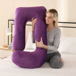 coussin maternité velours doux gris confortable fermeture zip side sleeping allaitement body support lit
