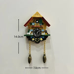 horloge pendule alpine animaux paysages aimants réfrigerateur texte traditionnel