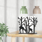 support livre cerfs arbres métal noir blanc moderne décoratif nature rustique