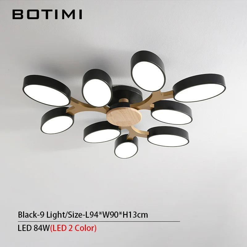 plafonnier moderne blanc bois éclairage led surface montée flux lumineux 249 2000 mètres carrés