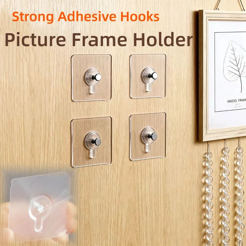 porte cadre mural adhésif transparent moderne sans motif utilisation multiple respectueux environnement pvc salon