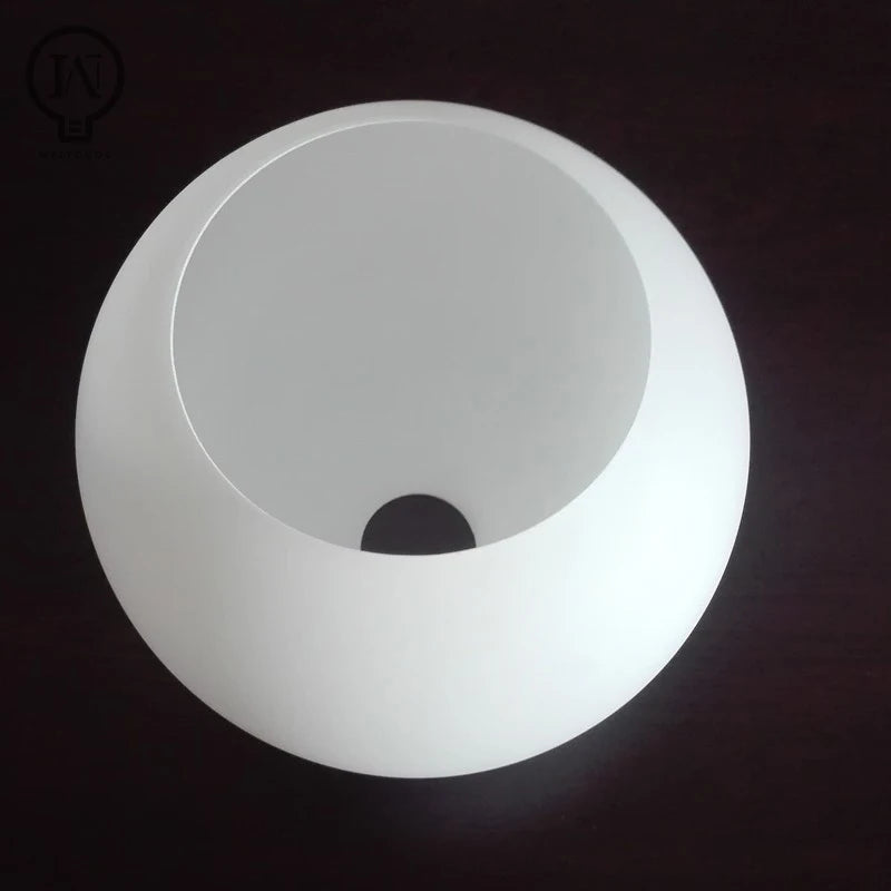 abat jour verre blanc moderne opacité tringle boule lumineuse cable socle e14 e27 10cm
