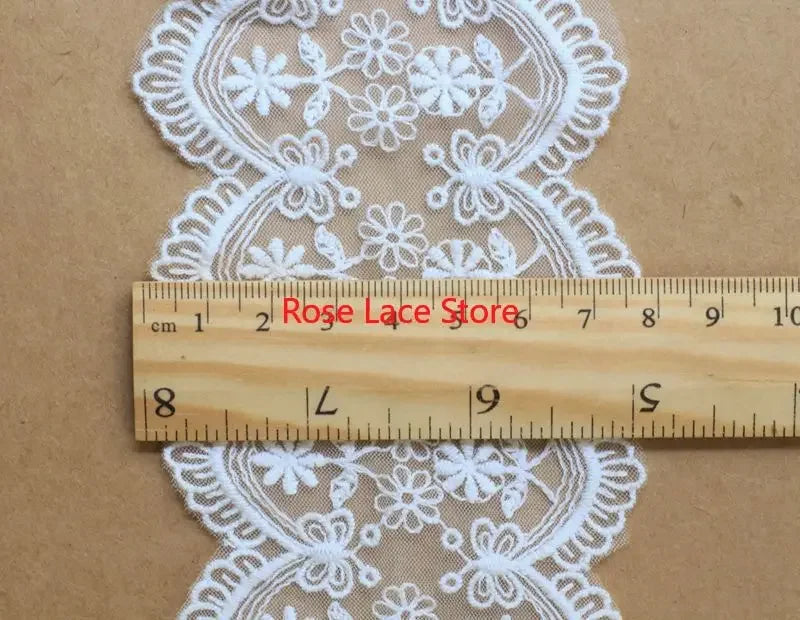 dentelle blanche motifs floraux complexe classique ornement robe mariage deco 10cm opacitéstituição