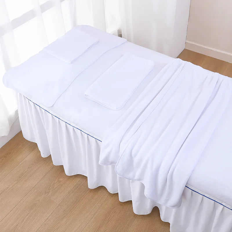 serviettes massage microfibre douce absorbante moderne élastique set cinq pièces beigeclair