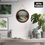 décoration murale bois cercle plage océan sable herbes hautes suspension maritime rustic vintage