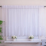 rideau blanc transparent géométrique salon moderne fenêtre largeur variable haute qualité polyester