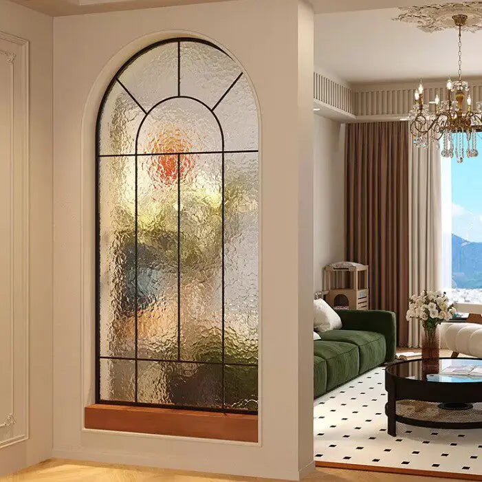 miroir mural panneau décoratif verre mat géométrique noir blanc classique moderne chambre coucherDecorationMurale