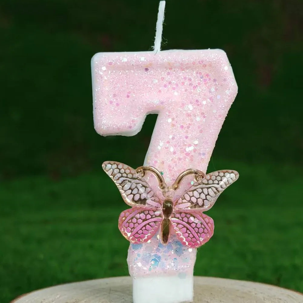 bougies anniversaire chiffres rose blanches paillettes décoratives adhésives boîte rangement support plastique enfants festive