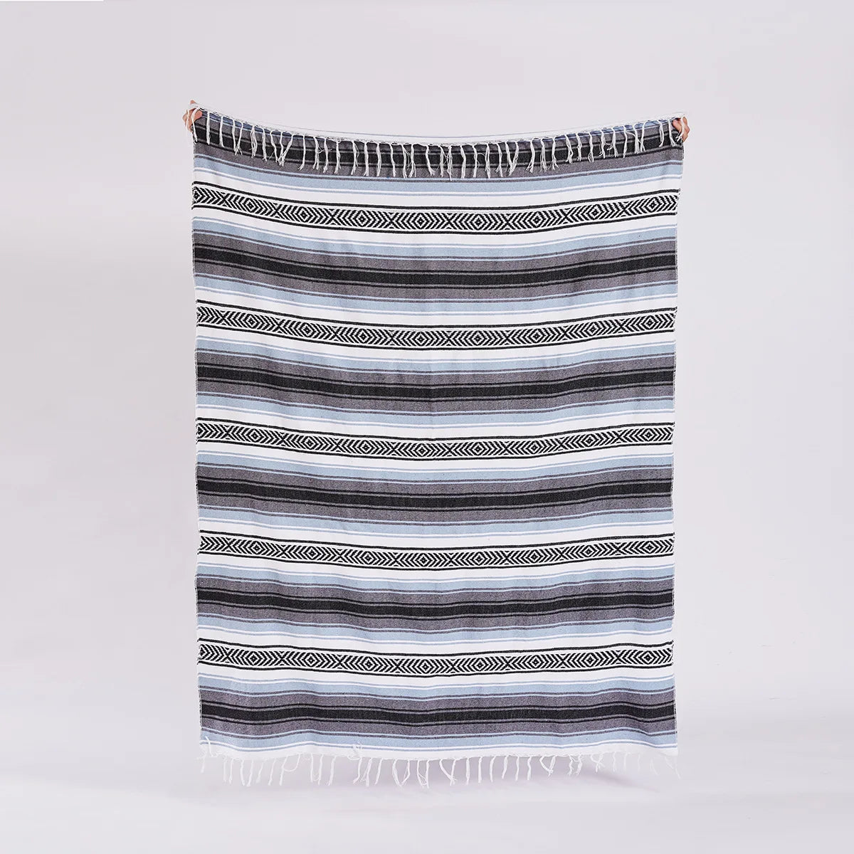 couverture plaid méditerranéen rayé multicolore portable pique nique voyage hospitalière maison avion