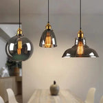 suspension lumineuse industrielle vintage verre transparent doré filaire 90 260V 249 2000lm
