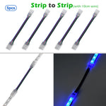 ruban led transparent moderne clips fixation ip20 ip65 connecteurs cables connexionRGBO