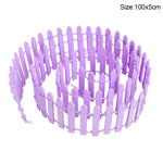 clôture miniature bois brun vert violet blanche bleue rose décoration intérieure jardin féerique pasteuriale