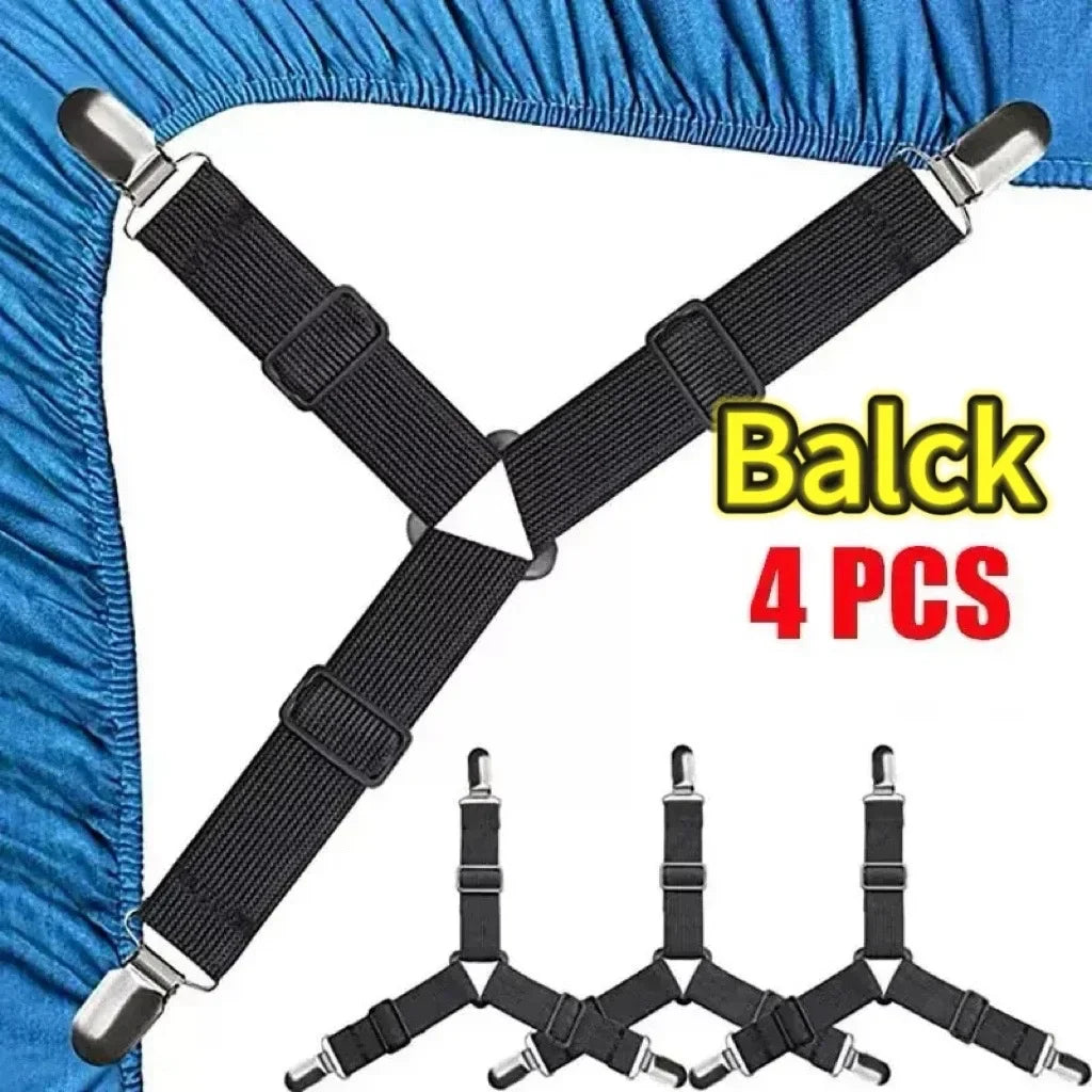 attaches élastiques pinces métalliques draps housses couettes réglables blanc noir lit berceau canapé