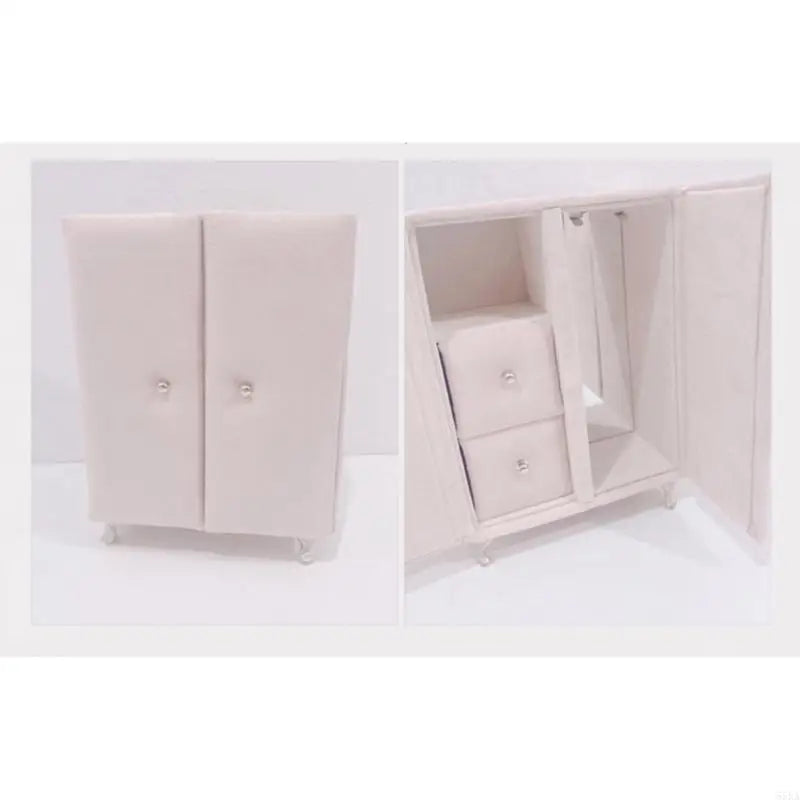 coffret bijoux velours rose miroir intégré tabouret amovible armoire tiroirs modernes élégants rangement