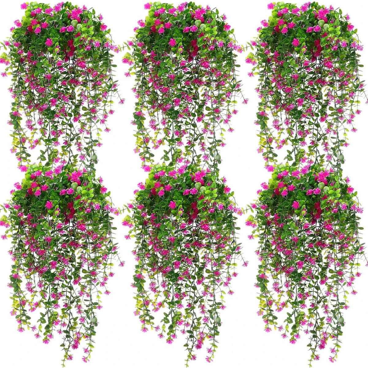 plantes suspendues artificielles fleurs vert rose blanc modernes extérieures