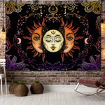 Tapisserie murale tarot astrologie jaune
