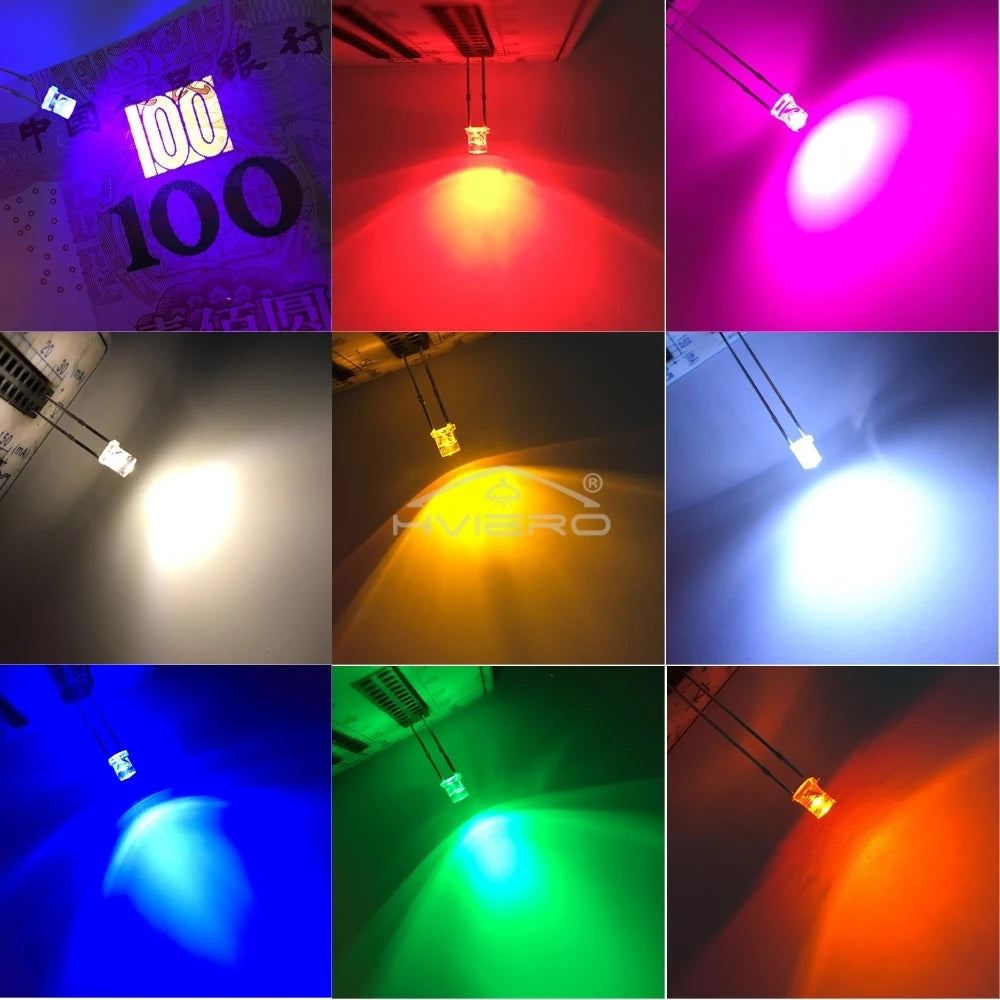 ampoule led transparente plat couleurs bleu vert rouge blanc chaud Jaune white orange pink