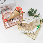 paniers rangement métal or rose gold maille fine moderne minimaliste respectueux environnement multifonctionnels