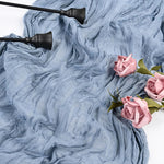 ruban table crêpe plissé vert olive bleu clair rose pâle boho élégant décoration mariage