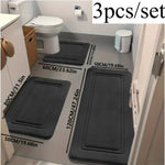 tapis bain antidérapants polyester trois pièces géométriques moderne gris beige rose bleu