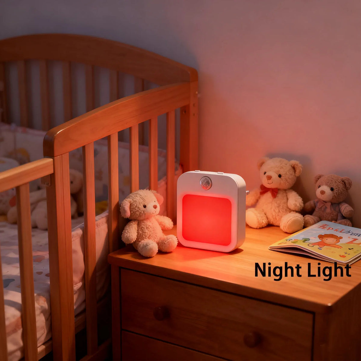 veilleuses led capteur mouvement blanc rouge moderne prise murale interrupteur luminosité chambre cuisine couloir