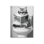 affiche moderne toile imprimée chats humoristiques salle bains toilettes décoration mur sans cadre