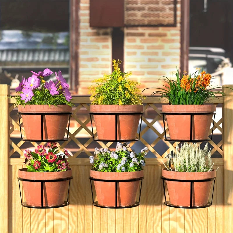 supports pots fleurs suspendus métal motif ajouré décoratifs balcon porcheextérieur