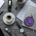boîte rangement montre tissu maille noir vert olive violet moderne pratique zip