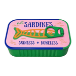 boîte bijoux vintage sardines poisson os not sardines skinless boneless poignée couleur collier boucles