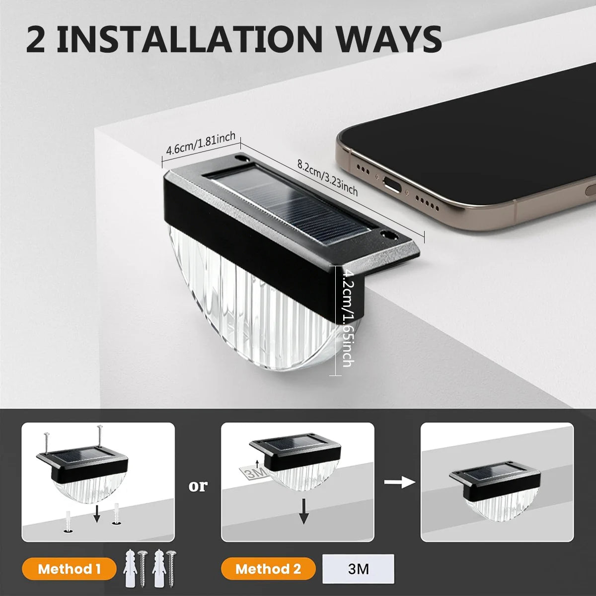 lampes solaires led étanches ip44 adhésives modernes extérieur 10 pièces noir réticulé autoallumage blanc