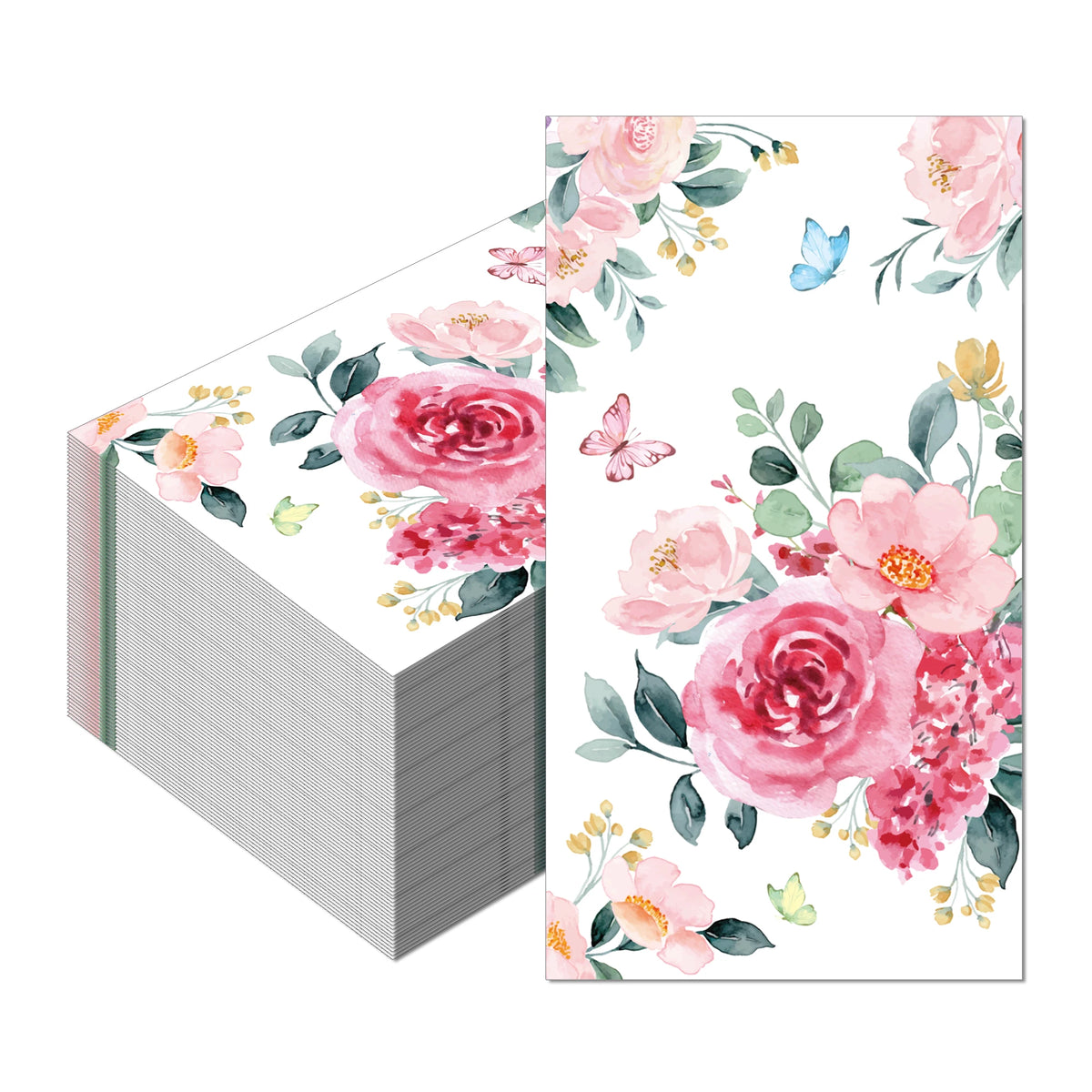 serviettes table papier jetables motif floral mariage décoration fête anniversaire classique