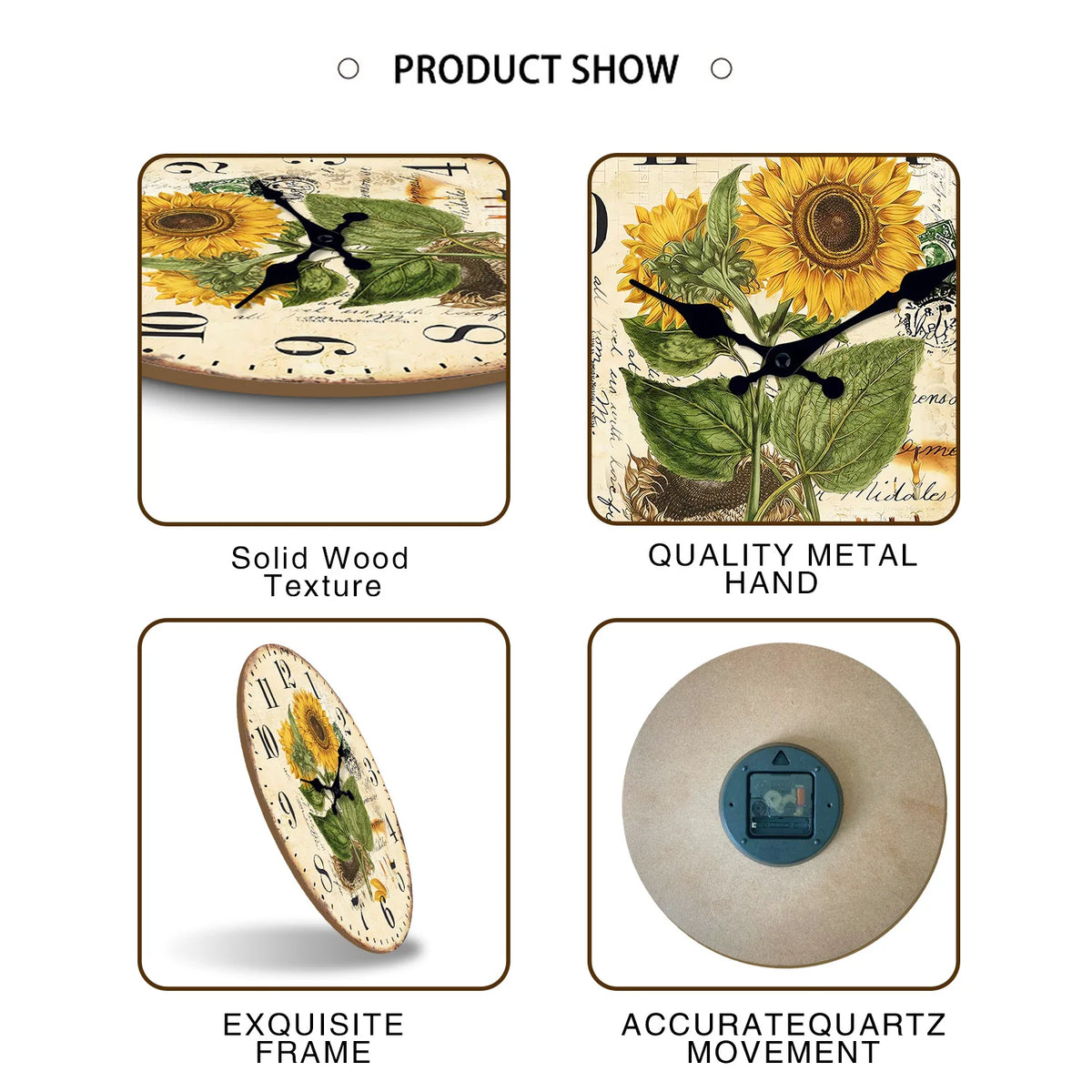 Horloge bois naturelle sans tic-tac