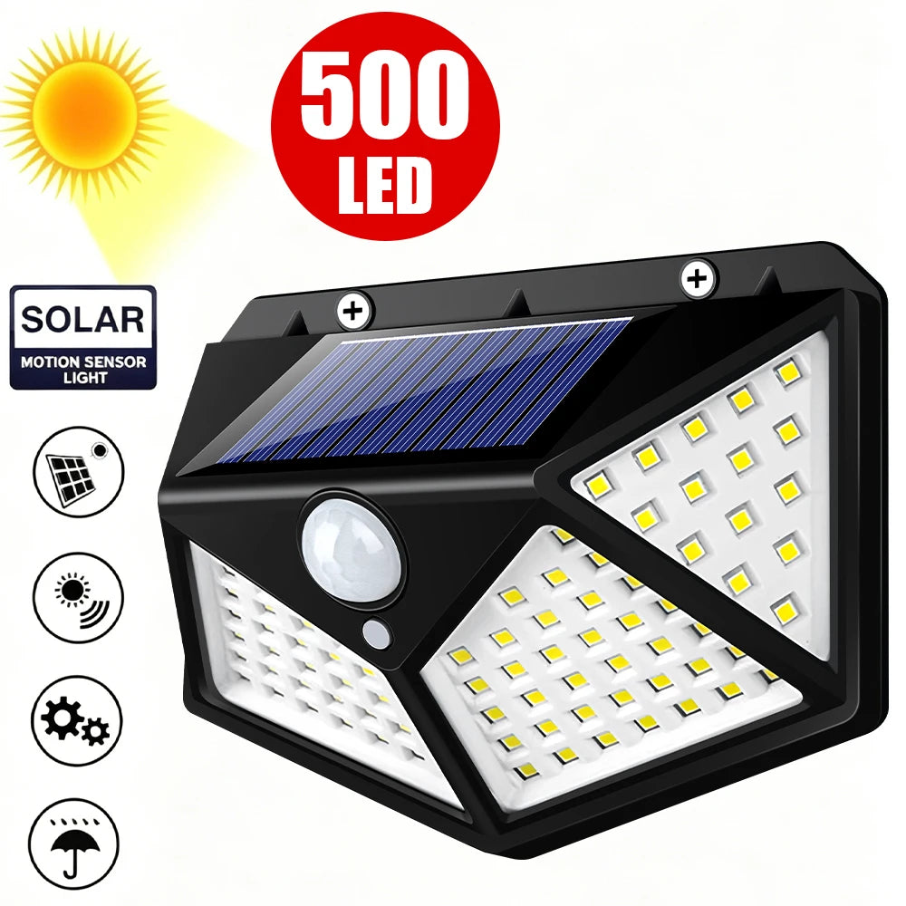 lampe solaire extérieure led motion sensor jardin patio moderne autonomie ip65