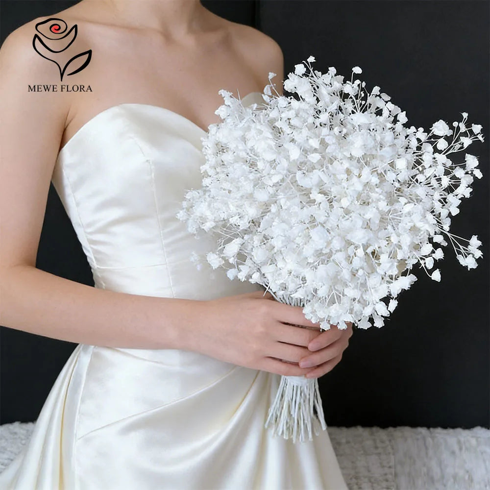 bouquet fleurs séchées blanches décoration intérieure moderne vase transparent anniversaire mariage