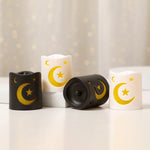 Lampe décorative islamique ornement lune étoile artisanale noire blanche İslam festivités