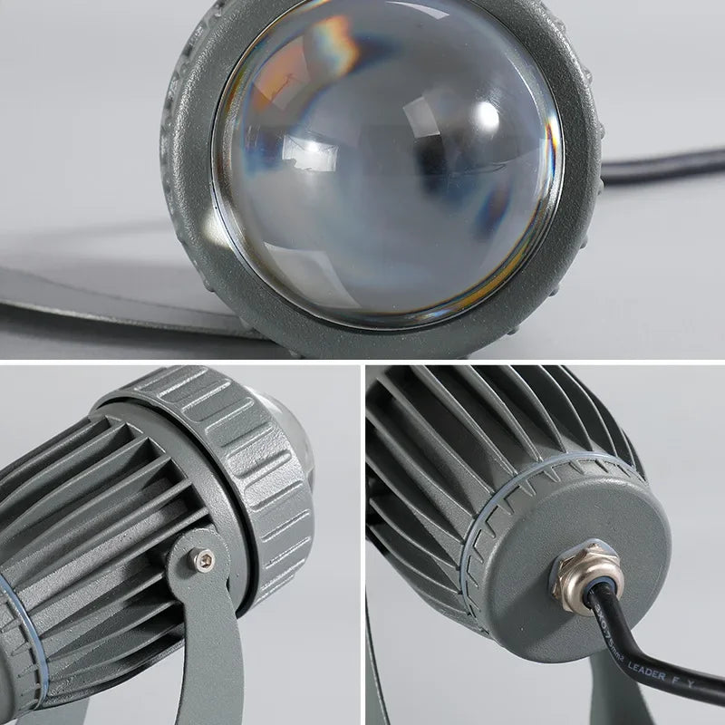 projecteurs led extérieurs 20w rouge vert bleu ip66 moderne gris nervures horizontales support métallique